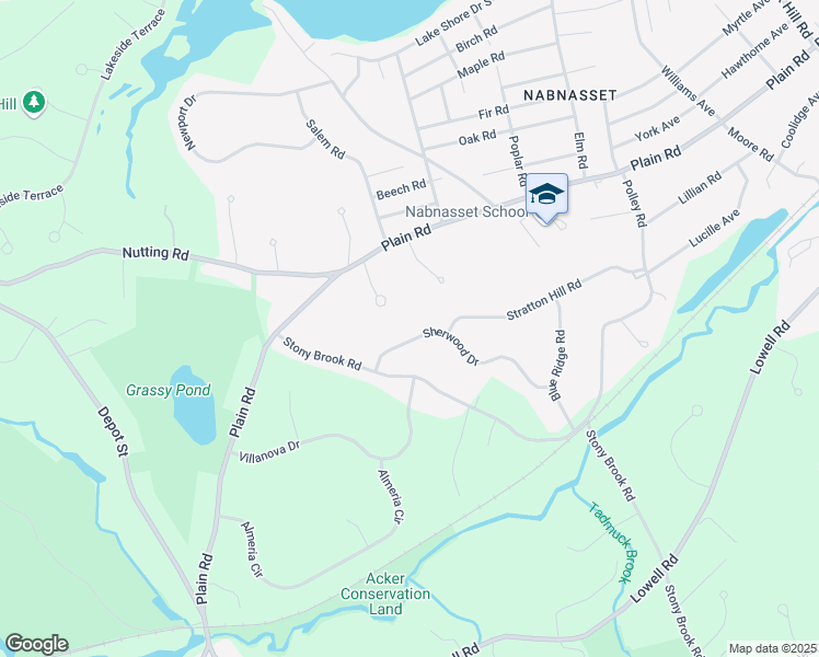 map of restaurants, bars, coffee shops, grocery stores, and more near 8 Sherwood Drive in Westford