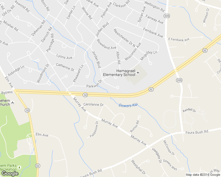 map of restaurants, bars, coffee shops, grocery stores, and more near 151 Jordan Boulevard in Delmar