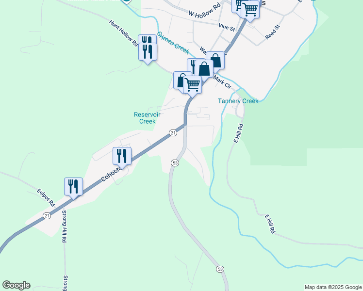 map of restaurants, bars, coffee shops, grocery stores, and more near 8572 New York 53 in Naples