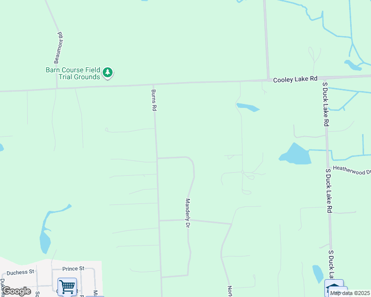map of restaurants, bars, coffee shops, grocery stores, and more near 1202 Manderly Drive in Milford Charter Township