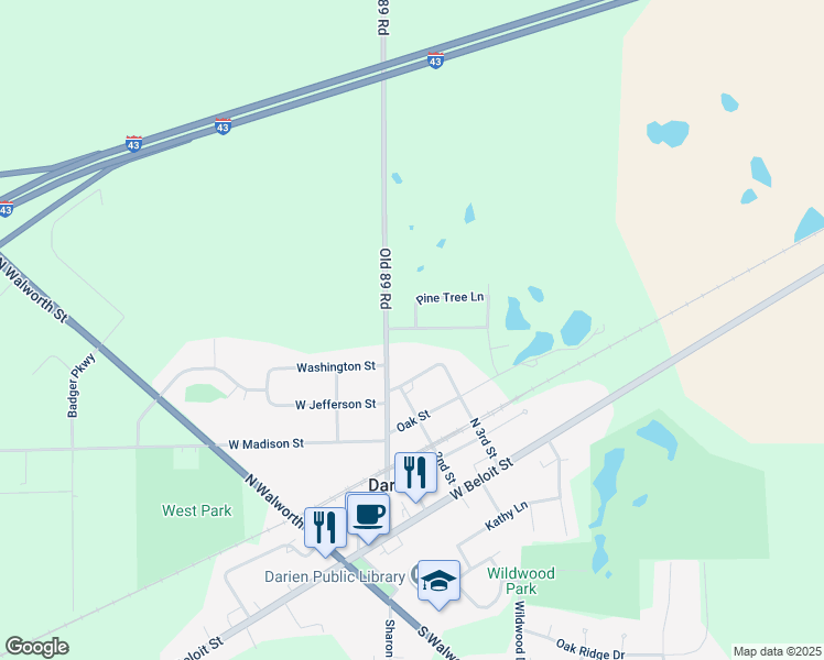 map of restaurants, bars, coffee shops, grocery stores, and more near 105 Rolling Meadow Drive in Darien