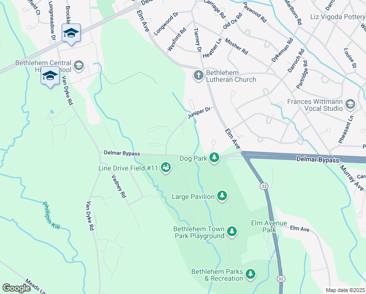 map of restaurants, bars, coffee shops, grocery stores, and more near 602 Catlyn Court in Delmar
