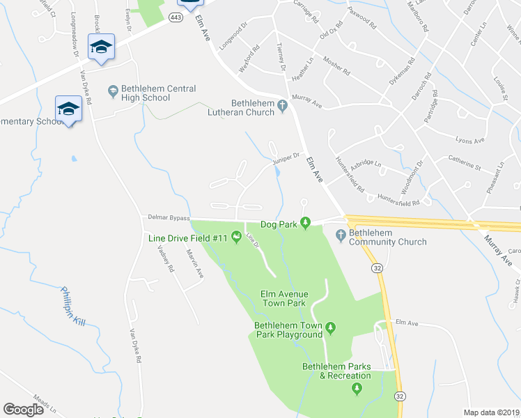 map of restaurants, bars, coffee shops, grocery stores, and more near 608 Catlyn Court in Delmar