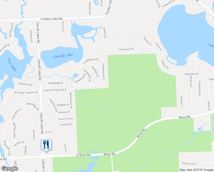 map of restaurants, bars, coffee shops, grocery stores, and more near 5690 Pickbourne Street in Commerce Charter Township