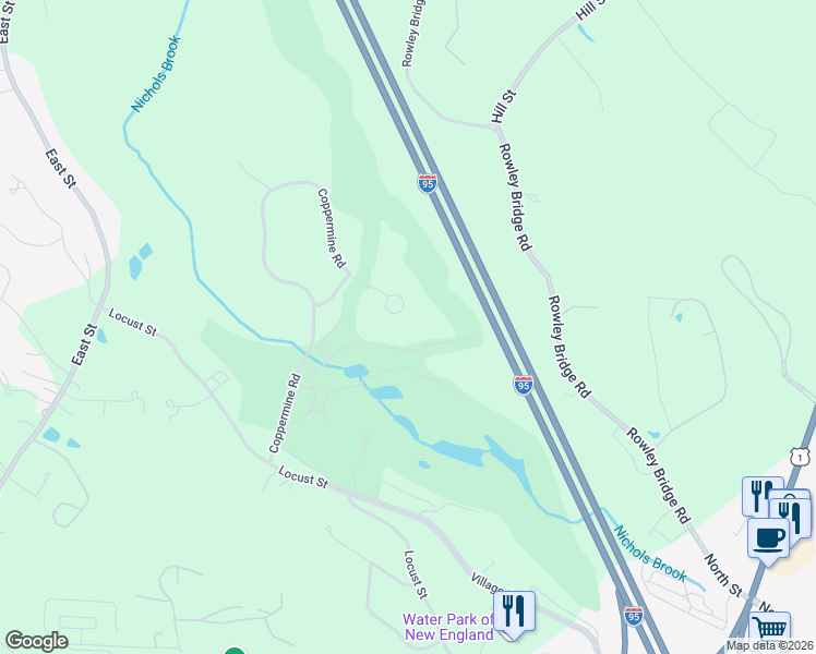 map of restaurants, bars, coffee shops, grocery stores, and more near 83 Coppermine Road in Topsfield