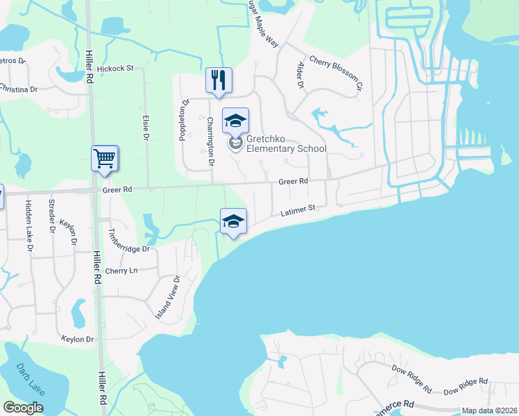 map of restaurants, bars, coffee shops, grocery stores, and more near 2181 Mapesbury Drive in West Bloomfield Township
