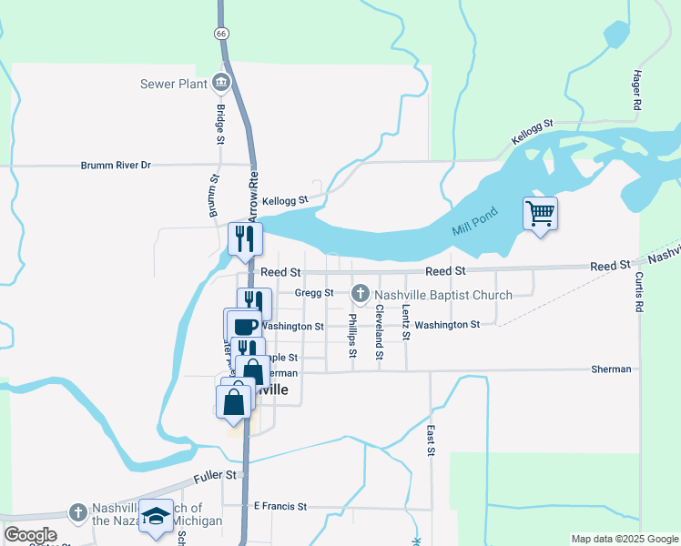 map of restaurants, bars, coffee shops, grocery stores, and more near 419 Reed Street in Nashville