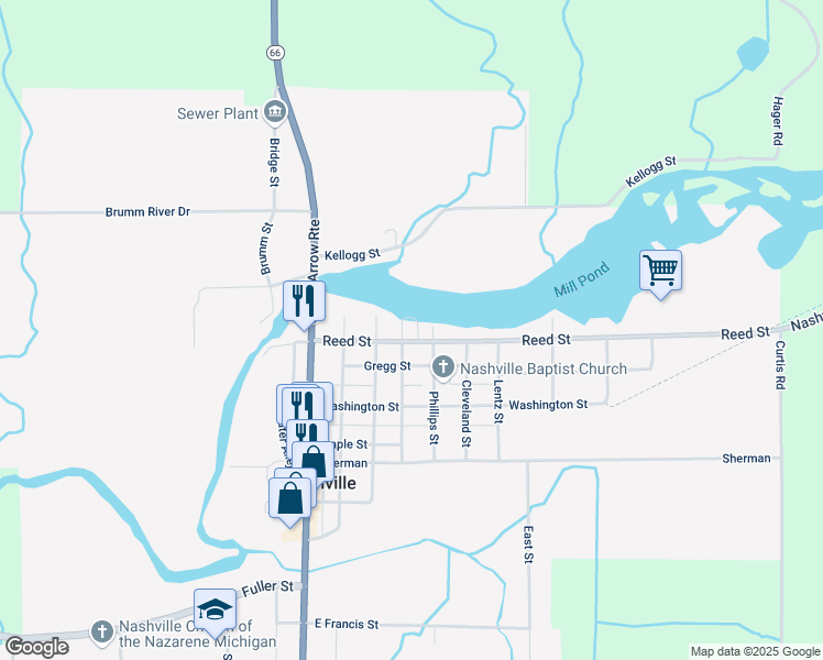 map of restaurants, bars, coffee shops, grocery stores, and more near 419 Reed Street in Nashville