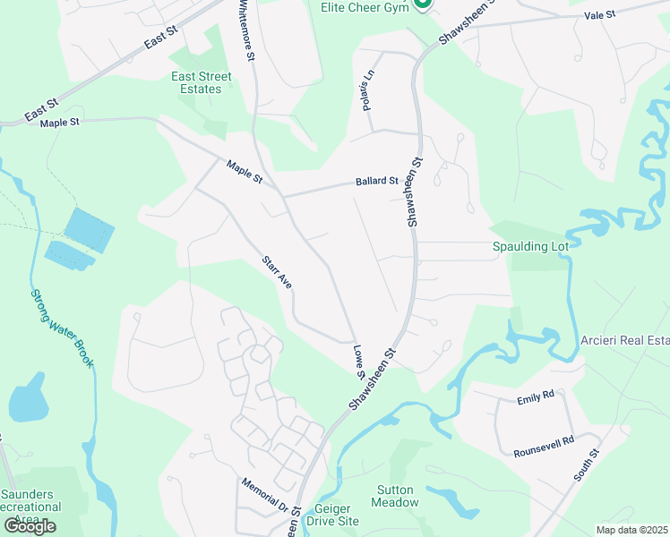 map of restaurants, bars, coffee shops, grocery stores, and more near 96 Lowe Street in Tewksbury