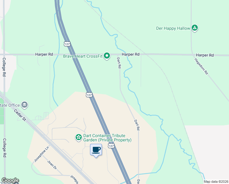 map of restaurants, bars, coffee shops, grocery stores, and more near 871 Dart Road in Mason