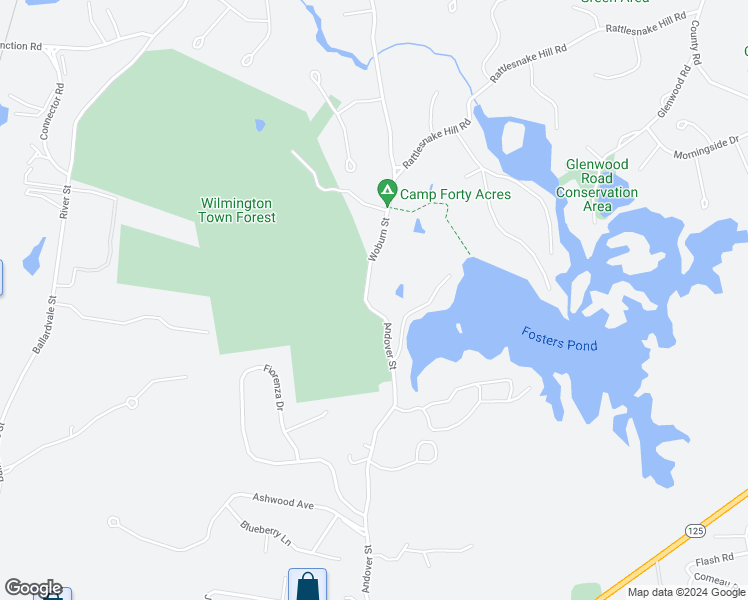 map of restaurants, bars, coffee shops, grocery stores, and more near 431 Andover Street in Wilmington