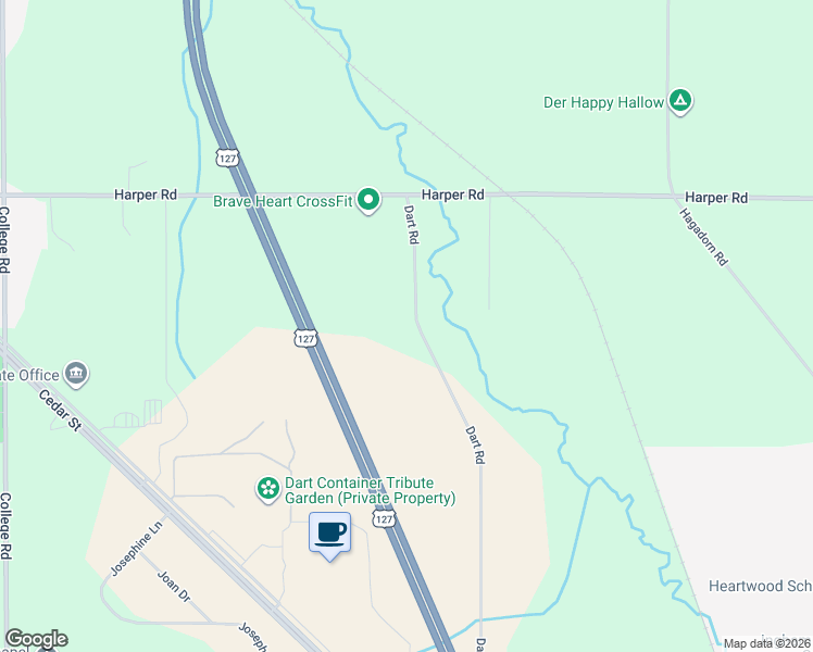 map of restaurants, bars, coffee shops, grocery stores, and more near 871 Dart Road in Mason