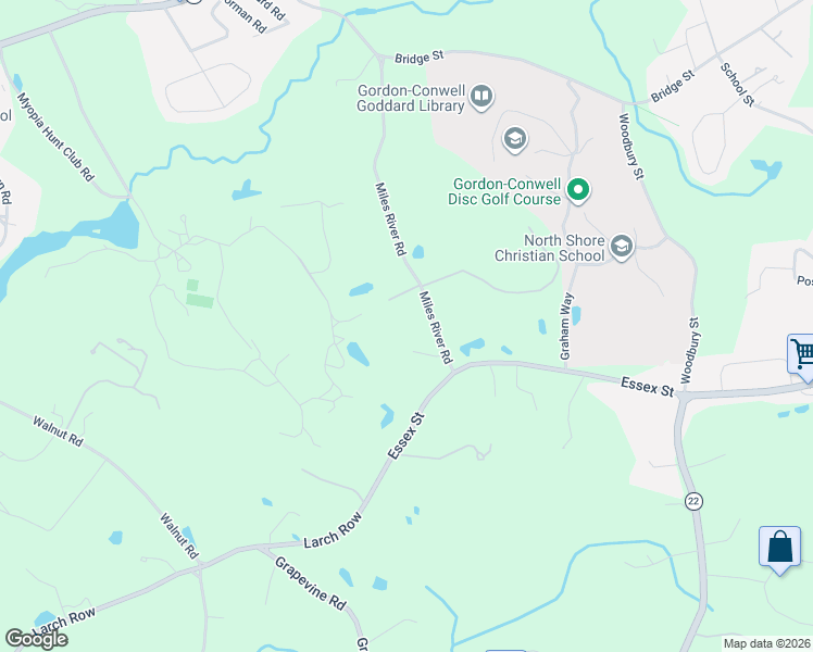 map of restaurants, bars, coffee shops, grocery stores, and more near 34 Miles River Road in Hamilton