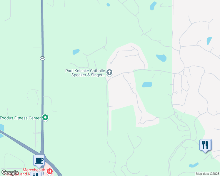 map of restaurants, bars, coffee shops, grocery stores, and more near 1707 Geneva National Avenue North in Lake Geneva