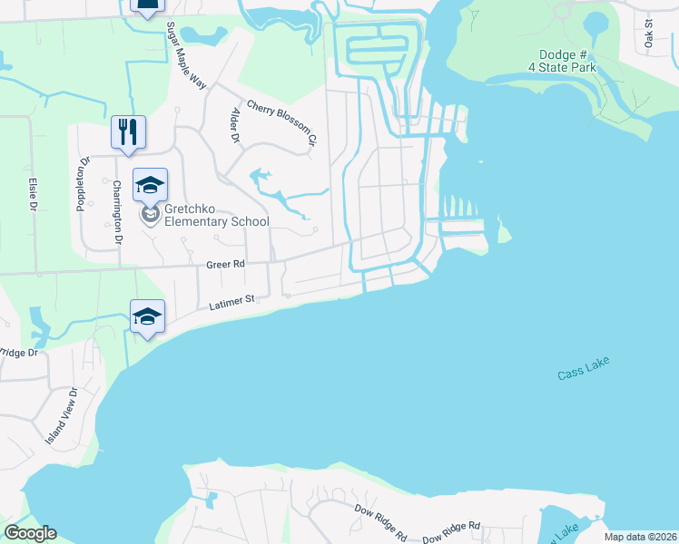 map of restaurants, bars, coffee shops, grocery stores, and more near 4908 Lakeview Avenue in West Bloomfield Township
