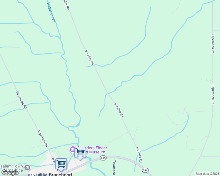 map of restaurants, bars, coffee shops, grocery stores, and more near 3235 East Valley Road in Branchport