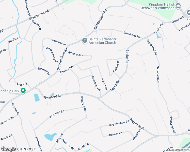 map of restaurants, bars, coffee shops, grocery stores, and more near 28 Walnut Road in Chelmsford
