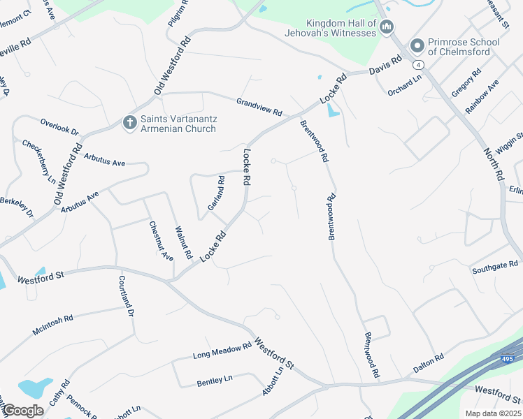 map of restaurants, bars, coffee shops, grocery stores, and more near 4 Kimberly Court in Chelmsford