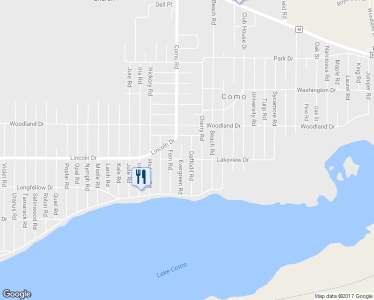 map of restaurants, bars, coffee shops, grocery stores, and more near N3223 Daffodil Road in Lake Geneva