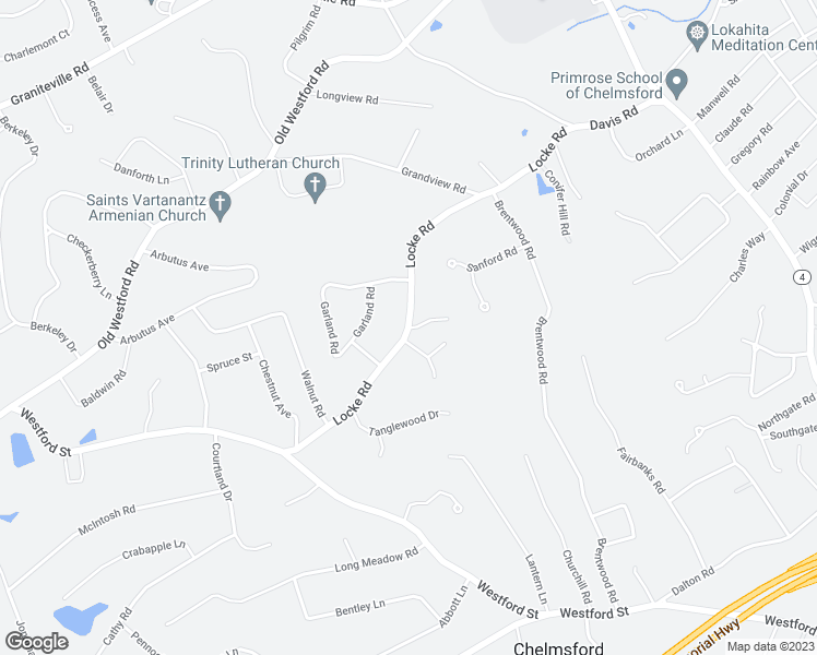 map of restaurants, bars, coffee shops, grocery stores, and more near 73 Locke Road in Chelmsford