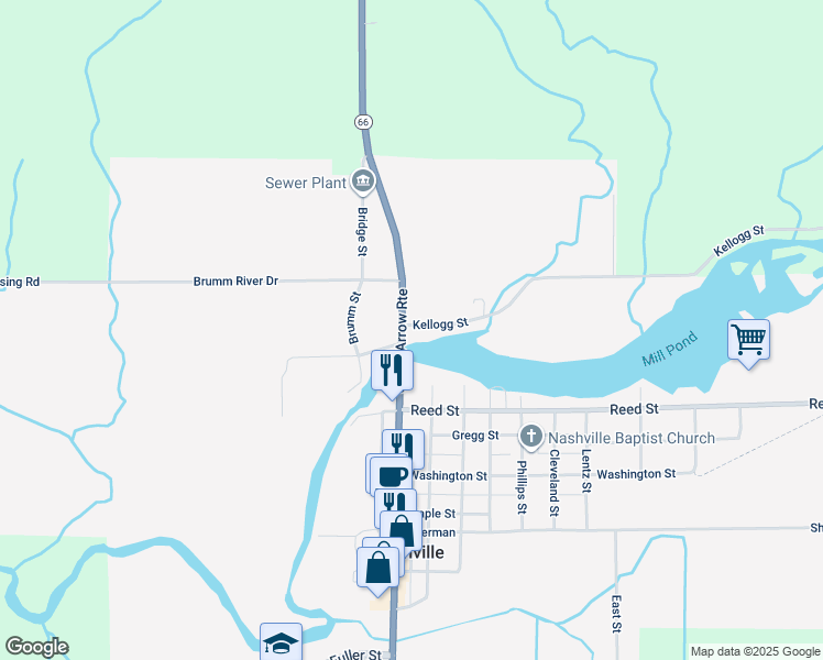 map of restaurants, bars, coffee shops, grocery stores, and more near 120 Kellogg Street in Nashville