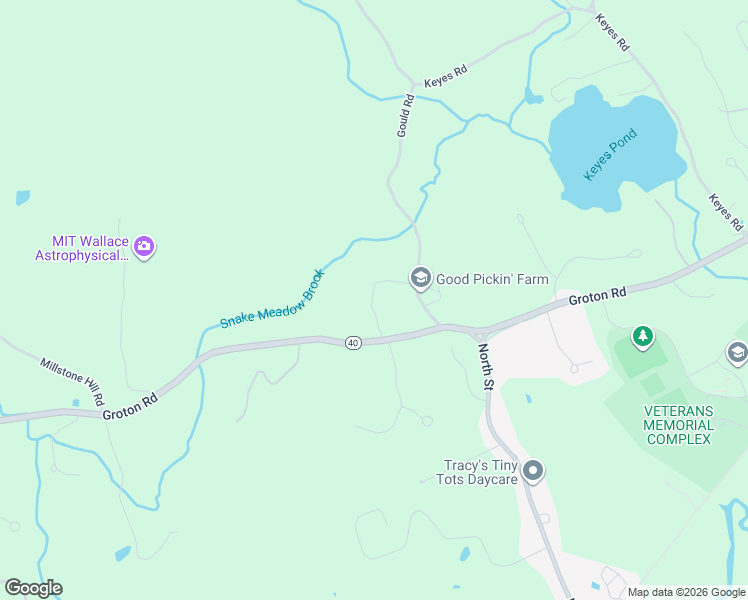 map of restaurants, bars, coffee shops, grocery stores, and more near 120 Groton Road in Westford