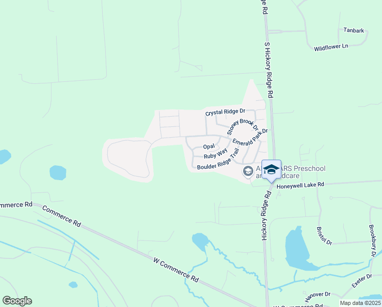 map of restaurants, bars, coffee shops, grocery stores, and more near 3023 Boulder Ridge Trail in Highland Charter Township