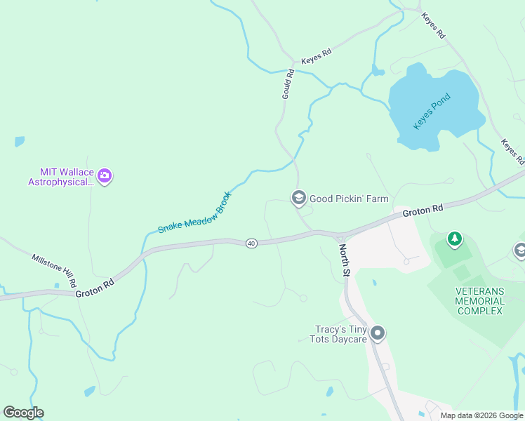 map of restaurants, bars, coffee shops, grocery stores, and more near 120 Groton Road in Westford
