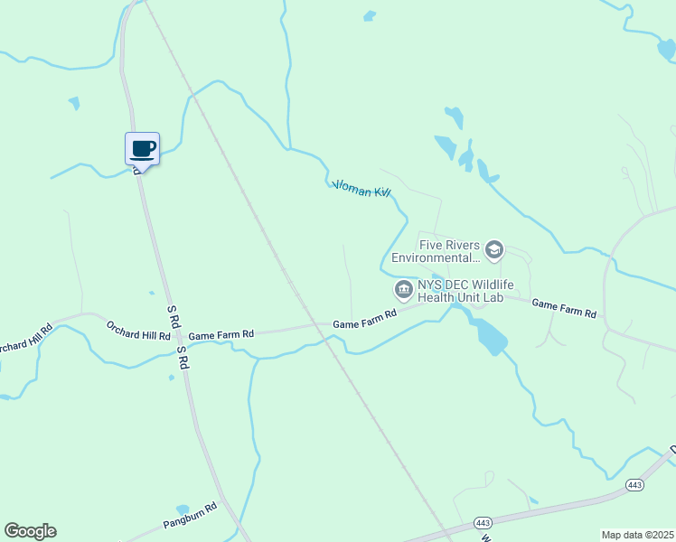 map of restaurants, bars, coffee shops, grocery stores, and more near 21 Wayward Lane in Delmar
