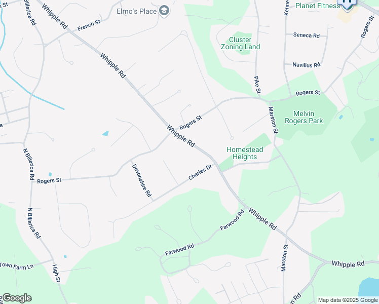 map of restaurants, bars, coffee shops, grocery stores, and more near 35 Charles Drive in Tewksbury