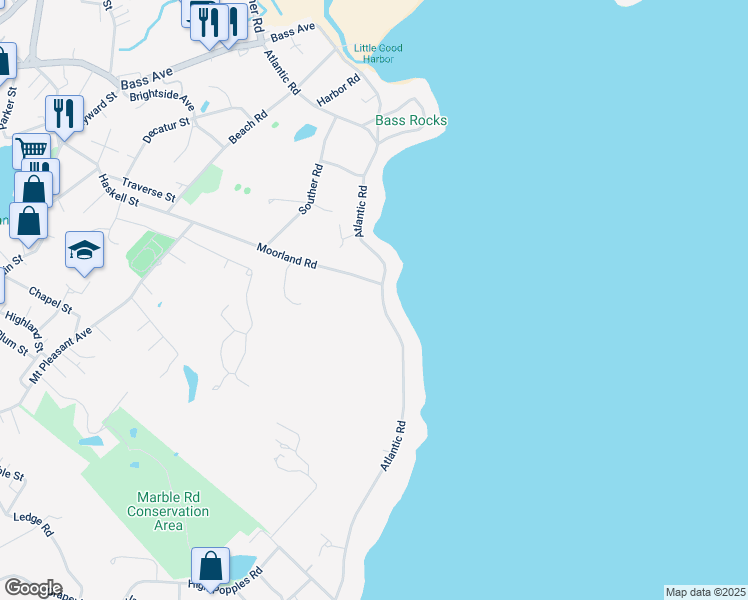 map of restaurants, bars, coffee shops, grocery stores, and more near 8 Moorland Road in Gloucester