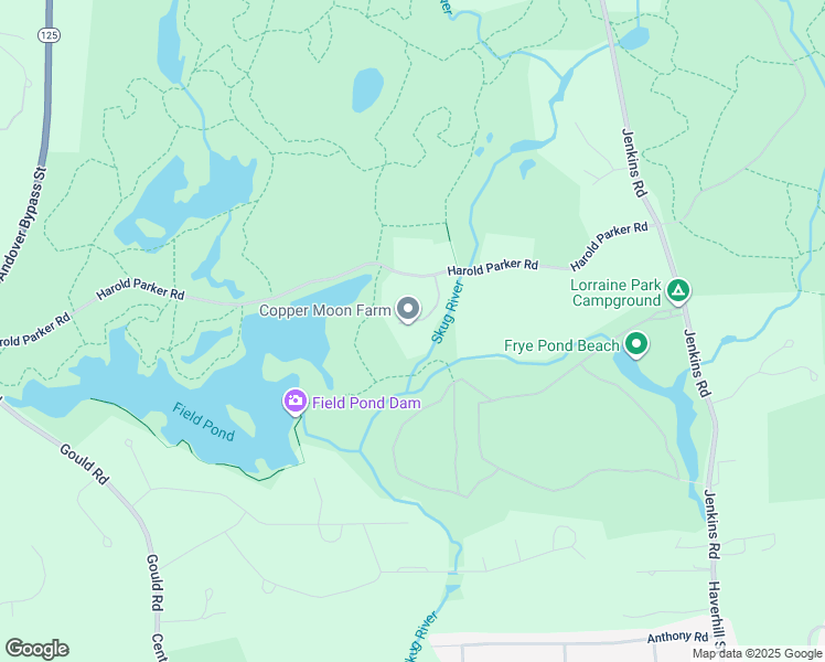 map of restaurants, bars, coffee shops, grocery stores, and more near 55 Harold Parker Road in Andover