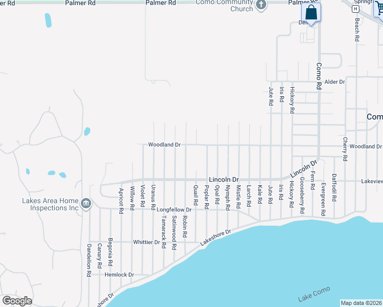 map of restaurants, bars, coffee shops, grocery stores, and more near W4038 Woodland Drive in Lake Geneva