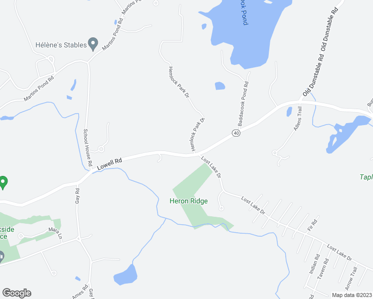map of restaurants, bars, coffee shops, grocery stores, and more near 7 Hemlock Park Drive in Groton