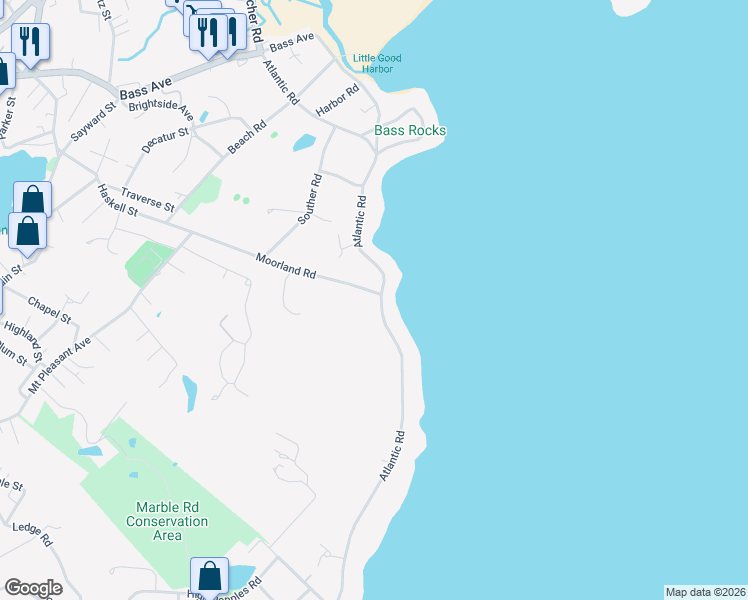 map of restaurants, bars, coffee shops, grocery stores, and more near 8 Moorland Road in Gloucester
