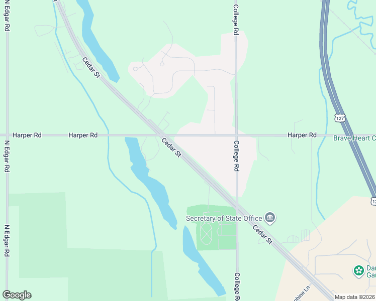 map of restaurants, bars, coffee shops, grocery stores, and more near 3597 Harper Road in Mason