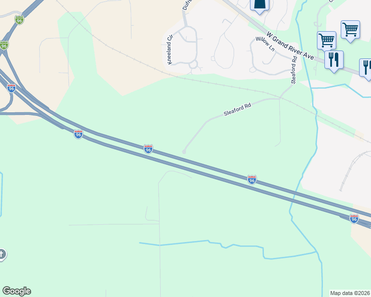 map of restaurants, bars, coffee shops, grocery stores, and more near 532 Sleaford Road in Howell