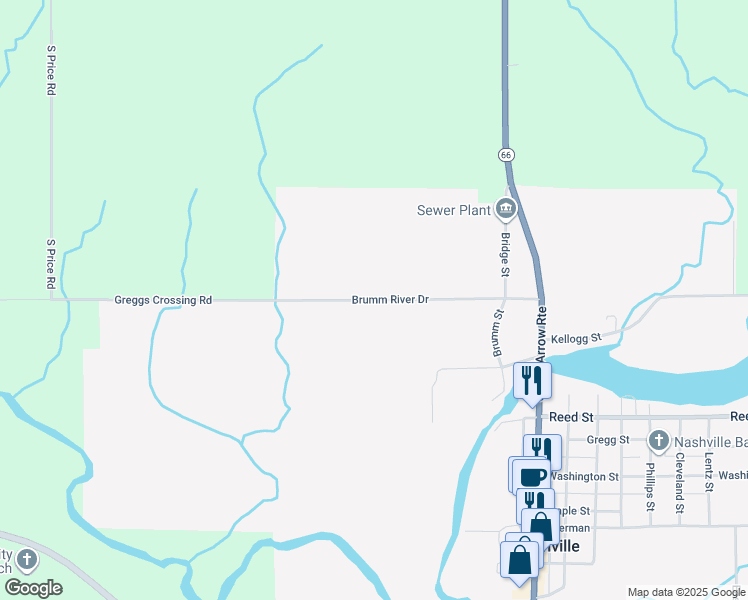 map of restaurants, bars, coffee shops, grocery stores, and more near 9687 Brumm River Drive in Nashville
