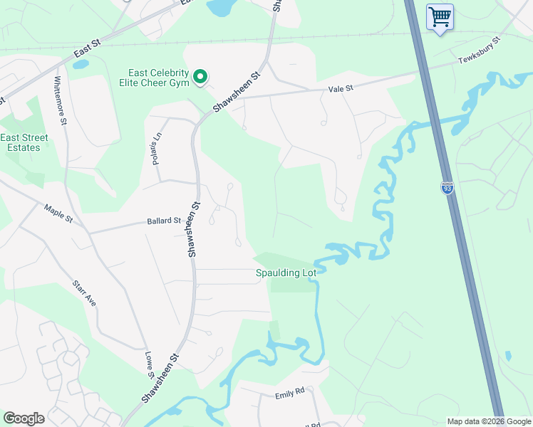 map of restaurants, bars, coffee shops, grocery stores, and more near 81 Redgate Road in Tewksbury