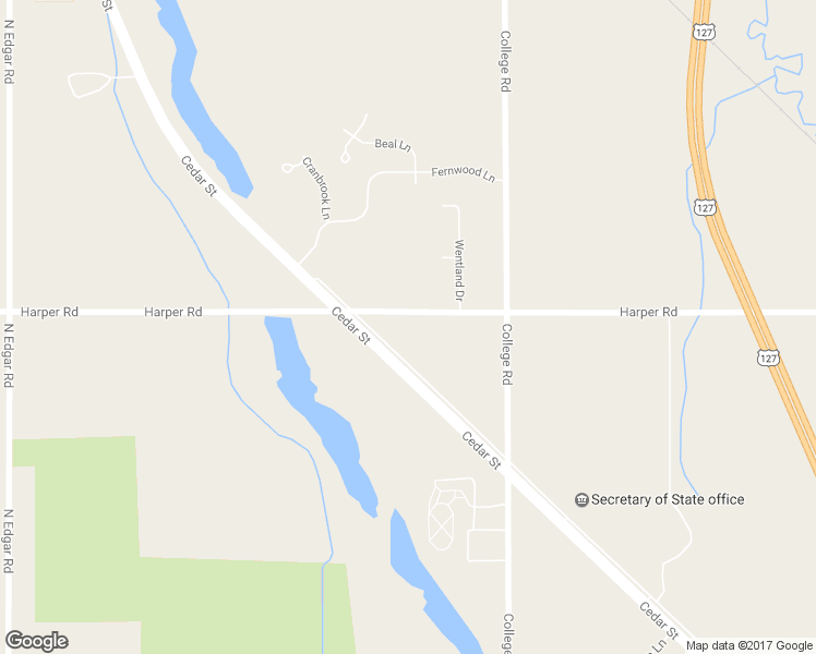 map of restaurants, bars, coffee shops, grocery stores, and more near 3597 Harper Road in Mason