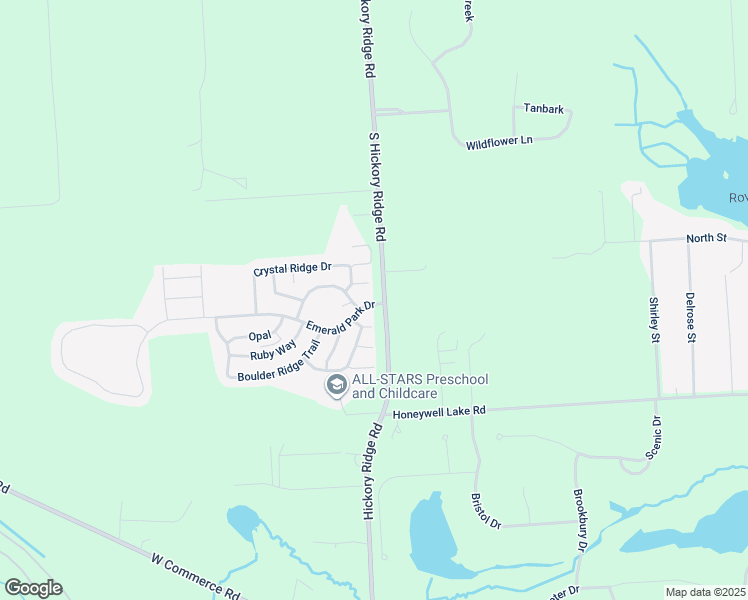 map of restaurants, bars, coffee shops, grocery stores, and more near 3337 Emerald Park Drive in Highland Charter Township