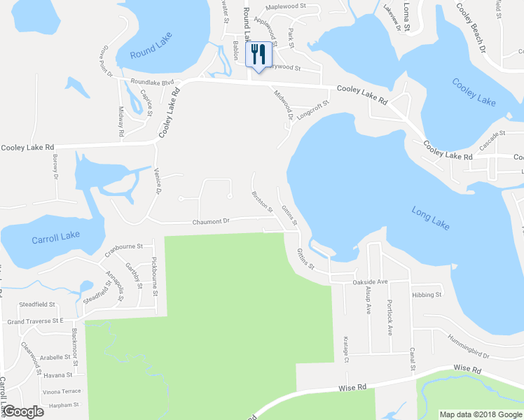 map of restaurants, bars, coffee shops, grocery stores, and more near 9142 Chaumont Drive in Commerce Charter Township