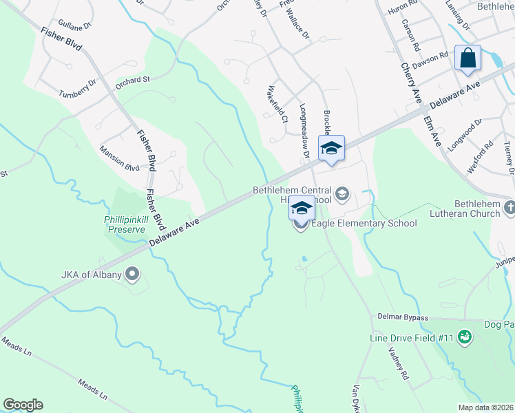 map of restaurants, bars, coffee shops, grocery stores, and more near 772 Delaware Avenue in Delmar