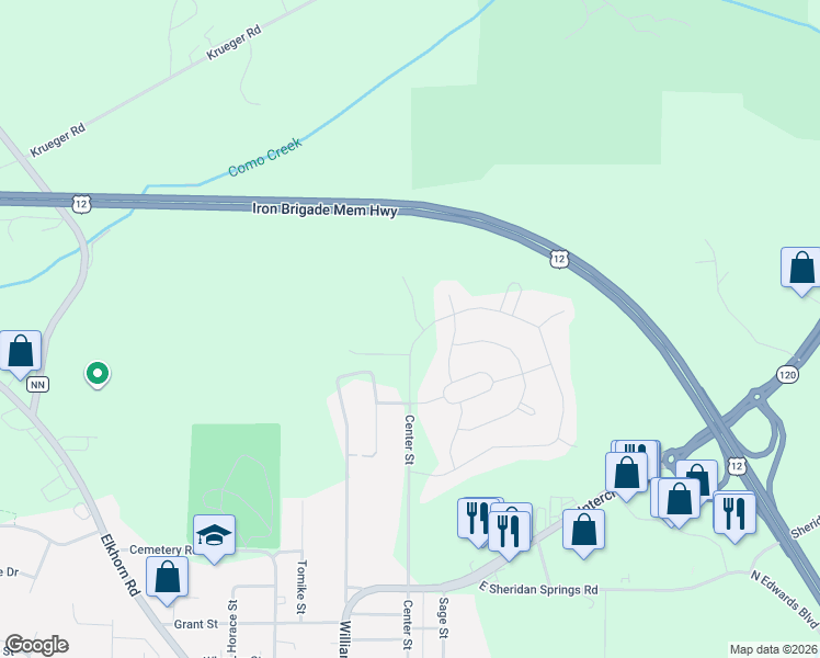 map of restaurants, bars, coffee shops, grocery stores, and more near Stone Ridge Drive in Lake Geneva