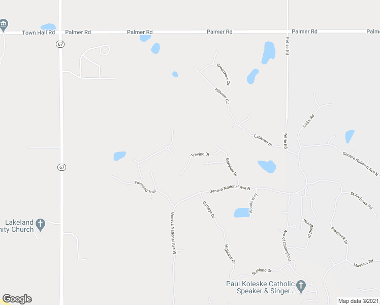 map of restaurants, bars, coffee shops, grocery stores, and more near 626 Trevino Drive in Lake Geneva