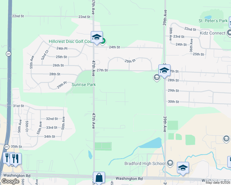 map of restaurants, bars, coffee shops, grocery stores, and more near 4328 29th Street in Kenosha