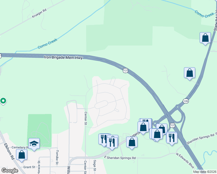 map of restaurants, bars, coffee shops, grocery stores, and more near Stonemill Lane in Lake Geneva