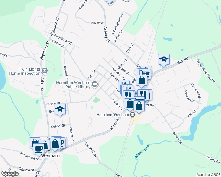map of restaurants, bars, coffee shops, grocery stores, and more near 29 Home Street in Hamilton