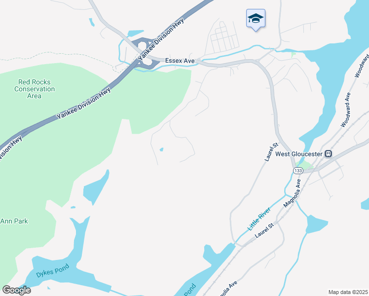 map of restaurants, bars, coffee shops, grocery stores, and more near 50 New Way Lane in Gloucester