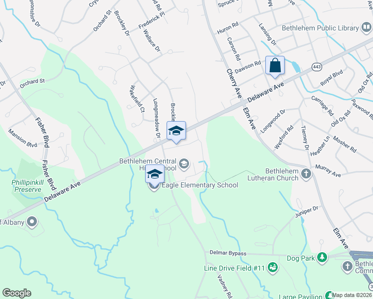 map of restaurants, bars, coffee shops, grocery stores, and more near 700 Delaware Ave in Delmar